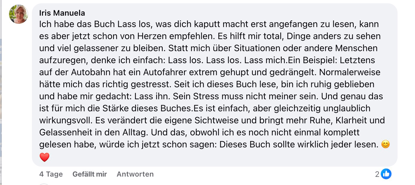 Reaktion von Iris Manuela